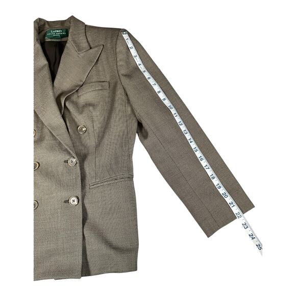 Vintage Lauren Ralph Lauren 100% Wool Petite Suit Set 10P |Taupe Blazer & Pants - Picture 8 of 16